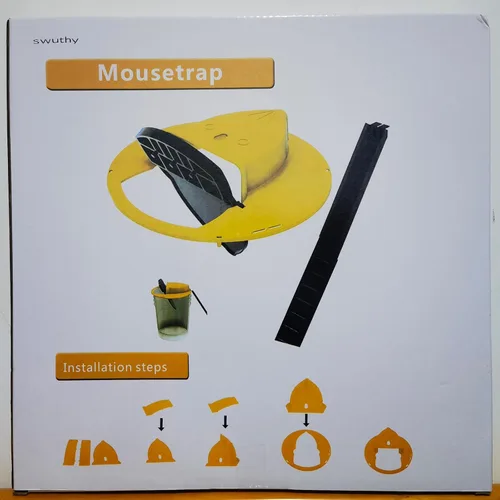 Miniatura 8 de Trampa para ratones, tapa abatible para cubeta de 5 galones, para uso humano en interiores y exteriores, desmontable y resistente (amarillo)