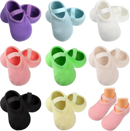 8 pares de calcetines gruesos antideslizantes para bebé con correa para bebés recién nacidos calcetines antideslizantes adecuados para niños y niñas