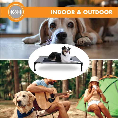 Miniatura 9 de K&H PET PRODUCTS - Cuna elevada para mascotas con centro de malla, varios tamaños Malla gris/negra