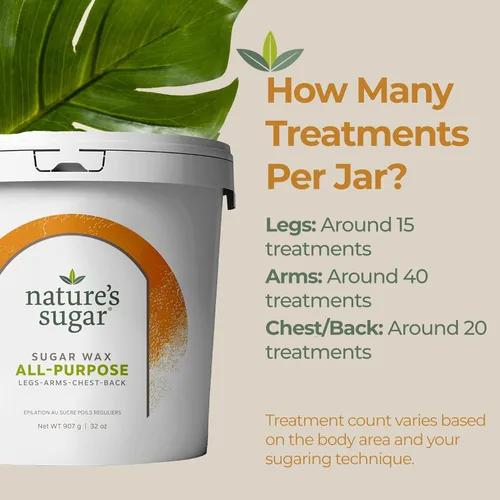 Miniatura 5 de Nature's Sugar Paquete de depilación de cera de azúcar natural vegana apta para principiantes para hombres y mujeres - Pasta de azúcar para todo