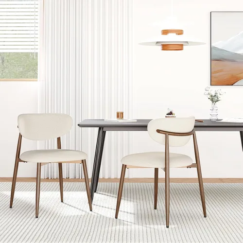 Miniatura 13 de MALOL Juego de 2 sillas de comedor, sillas de cocina con respaldo curvado con patas de metal y almohadillas antideslizantes, silla de comedor