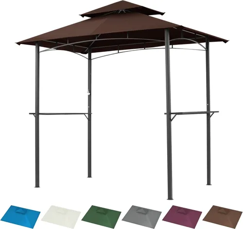 Miniatura 10 de Grill Gazebo Replacement Canopy Top Only - 5' x 8' Outdoor BBQ Gazebo Canopy Roof, Waterproof Double Tiered Shelter Cover Fit for Model L-GG001PST-F