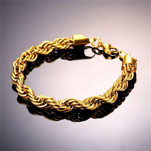 Miniatura 6 de U7 Figaro Bracelet, Stainless Steel Figaro Chain Bracelet, Rope Chain Bracelet Stainless Steel 18K Gold Plated Wrist Chain for Men Women
