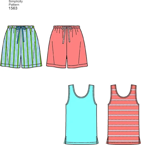 Miniatura 7 de Simplicity US1563A Kit de patrones de costura para pijamas fáciles de coser para adolescentes, hombres y mujeres, código 1563, tallas XS-XL