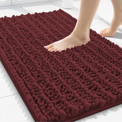 Miniatura 258 de Smiry Alfombras de Baño 24x16 pulgadas, Alfombras de Baño de Chenilla Extra Suaves y Absorbentes, Respaldo de Goma Antideslizante, Lavable a Máquina