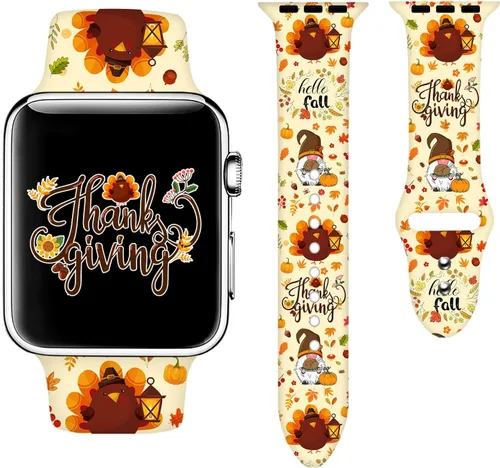 Miniatura 14 de Holidays - Correa de reloj compatible con Apple Watch de 38, 40, 41, 42, 44, 45 y 49 mm para mujeres y hombres, correa deportiva de silicona suave