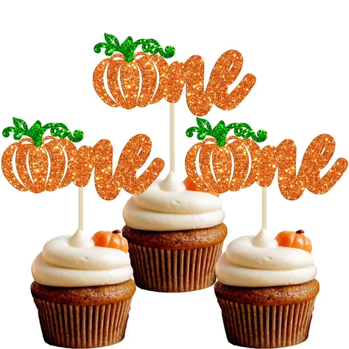Miniatura 14 de Gyufise 24 adornos para cupcakes de revelación de género, decoraciones para pasteles de niños o niñas para Acción de Gracias, Halloween, tema