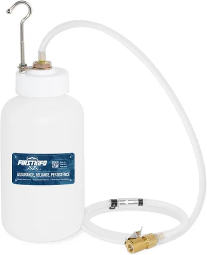 FIRSTINFO Botella receptora de purga de líquido de frenos del servicio de frenos con válvula de retención sin retorno + gancho fijo (33 oz / 1