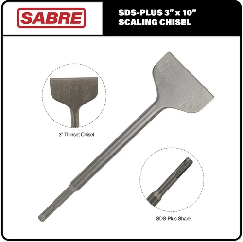 Miniatura 3 de SDS Plus - Broca de raspado Thinset de 3 x 10 pulgadas, cincel Thinset, broca de cincel SDS para taladros de martillo - Eliminación de azulejos