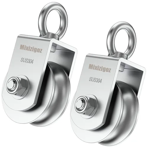Miniatura 13 de Bloque de polea giratoria tipo U, poleas de acero inoxidable 304 para elevación de cable de cuerda de alambre, parte de equipo de gimnasio DIY