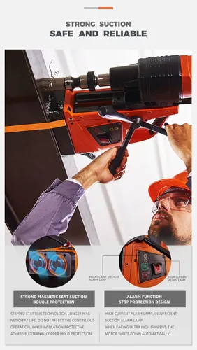 Miniatura 5 de Perforadoras magnéticas portátiles de 1100 W y cortadores anulares con fuerza magnética de 10000 N y 450 RPM
