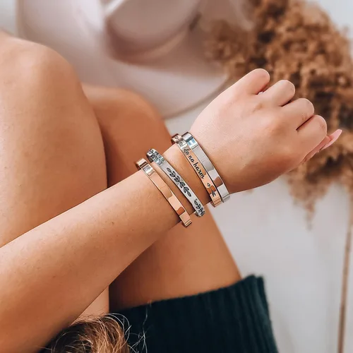 Miniatura 3 de JoycuFF - Pulseras inspiradoras para mujer, con mensajes grabados, regalo de navidad o cumpleaños para ella