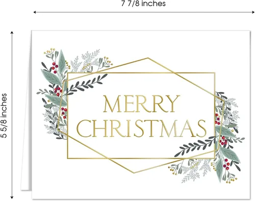 Miniatura 6 de Canopy Street Masterpiece Tarjetas de Feliz Navidad con Marcos de Lámina Dorada / Juego de 15 Tarjetas Navideñas Modernas en Caja con Sobres Marcos