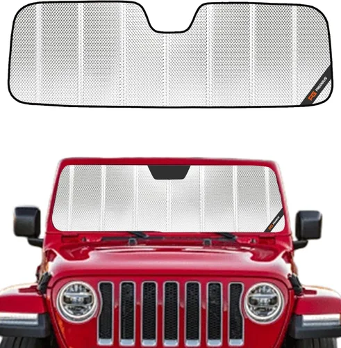 Miniatura 11 de Protección solar para parabrisas Pigenius para Jeep Wrangler JL 2018-2025, protector solar para ventana delantera Gladiator 2020-2025 - AstraGuard