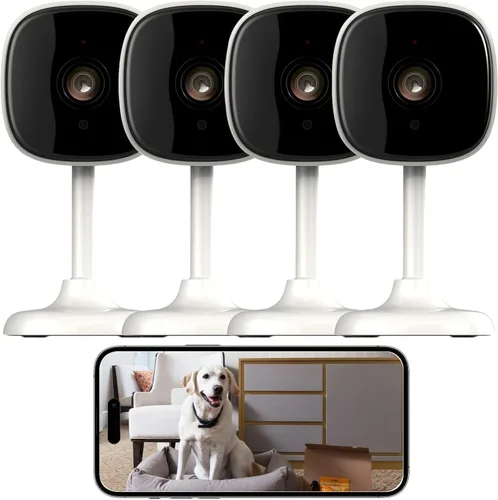 Miniatura 11 de AMOROM Paquete de 2 cámaras de seguridad con cable 1080P para interiores, cámaras interiores para el hogar, para perros, gatos, mascotas, niñeras