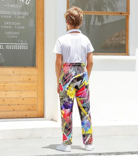 Miniatura 5 de uideazone 6-13T - Pantalones deportivos divertidos con gráficos en 3D para niños, pantalones deportivos para deporte, gimnasio, casual