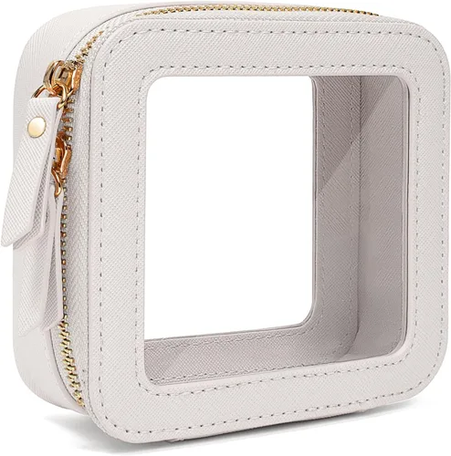 Miniatura 22 de Juego de bolsas de maquillaje transparentes de viaje, bolsa de cosméticos aprobada por la TSA con cremallera, bolsa de maquillaje portátil, bolsa
