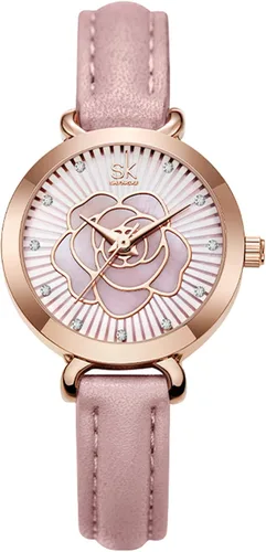 Miniatura 7 de SHENGKE Reloj de cuero para mujer reloj de lujo para mujer resistente al agua para mujer