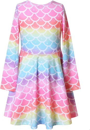 Miniatura 2 de Perfashion Vestidos a juego para niñas y muñecas sin mangasmanga larga, acampanados, faldas de fiesta de unicornio