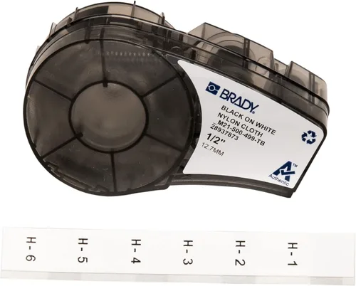 Miniatura 11 de Cinta de nailon B-499 Brady M21-750-499 de 16 pulgadas de largo x 0.75 pulgadas de ancho para impresión en negro sobre blanco, para etiquetadoras