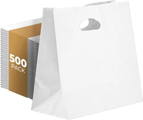 Miniatura 8 de PTP BAGS - Bolsas naturales y blancas de papel de estraza, 11 x 6 x 11 pulgadas, bolsas para servicio de alimentos