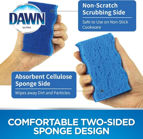 Miniatura 5 de Dawn Esponjas de cocina antiarañazos, color azul (paquete de 4)