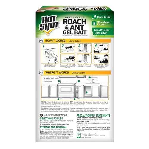 Miniatura 12 de Hot Shot Cebo de gel ultra transparente para cucarachas y hormigas, 1 unidad, paquete de 6, liso