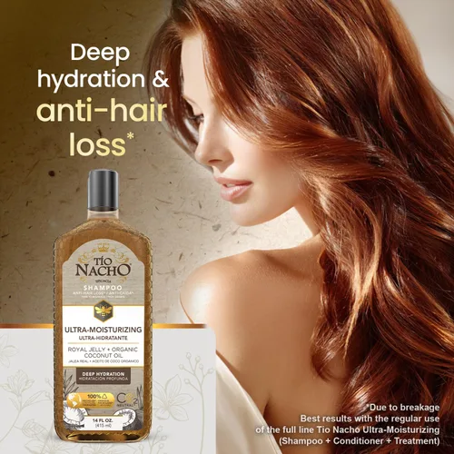 Miniatura 3 de TIO NACHO Shampoo Aceite de Coco ultrahidratante, anticaída, Ultra Hidratación, 14 onzas líquidas