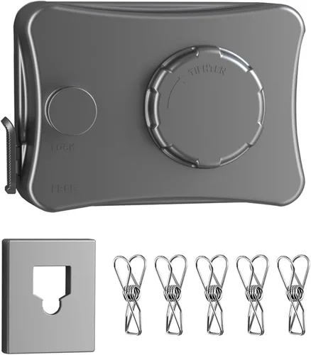 Línea de ropa retráctil que retrae al aire libre interior,Anti Flacidez Impermeable Bloqueo Mejora Gris W-anti Sag-gris