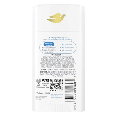 Miniatura 2 de Dove VitaminCare+ Desodorante en barra de lino fresco y mineral marino sin aluminio, 2.6 oz