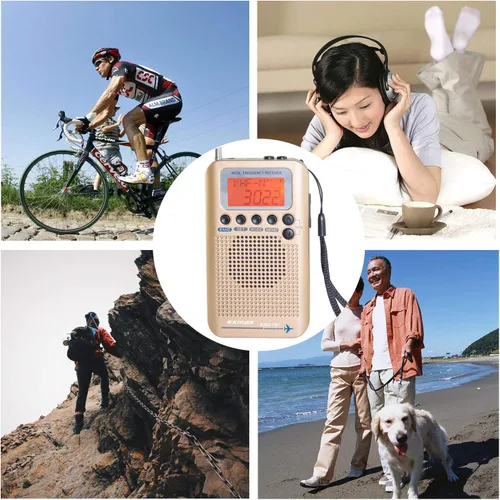 Miniatura 8 de EXMAX EXD-737 Receptor de radio de onda corta de frecuencia de banda completa Banda de aire portátil de mano para aviones Altavoz de alarma digital
