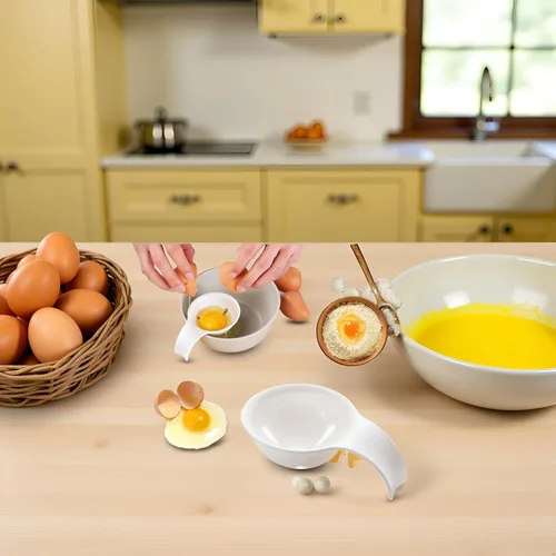 1 separador de yema de huevo blanco, separador de huevos para huevos crudos, clip de cuenco y colador separador de yema para hornear pasteles,
