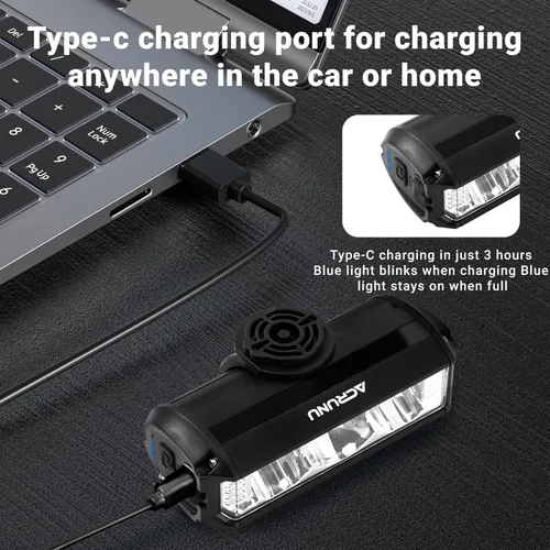 Miniatura 6 de Luz LED Súper Brillante para Bicicleta de 3400 Lúmenes Recargable por USB - Faro de Bicicleta de 5 Modos con 7H de Duración, IPX6 Resistente al