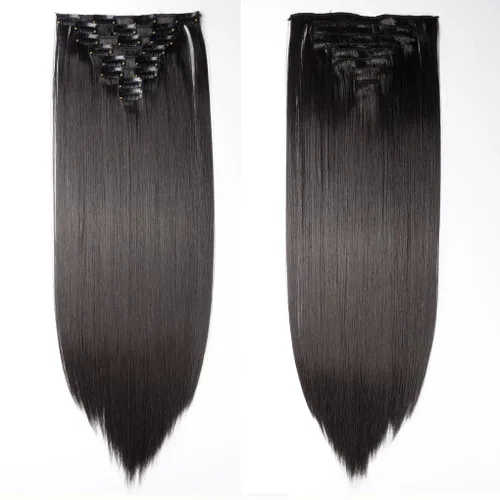 Miniatura 27 de S-noilite Extensiones de cabello sintético largo y lacio con clip de 23 a 26 pulgadas, 8 unidades, 18 clips, para mujeres, entrega de 2 a 5 días