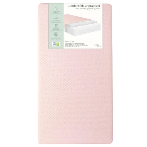 Dream On Me Pure Zen - Colchón 2 en 1 para cuna y niño pequeño, certificado Greenguard Gold y BSA, capa de cobre con infusión de cobre, funda Blanco