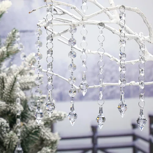 Miniatura 3 de Nuenen - 100 piezas de cristales acrílicos colgantes para centros de mesa, candelabro, guirnalda de cristal transparente, adornos, cuentas acrílicas