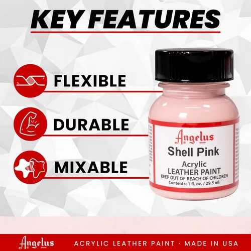 Miniatura 2 de Angelus - Pintura acrílica para cuero, 1 onza, color rosa (Shell Pink)