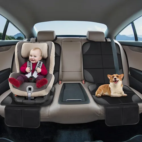 Miniatura 7 de Musclez Protectores de asiento de automóvil, fundas de asiento de automóvil impermeables de tela 600D, respaldo antideslizante y 2 bolsillos