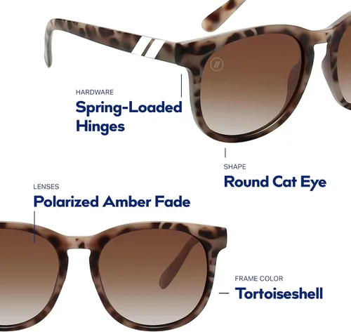 Miniatura 5 de Blenders Eyewear Serie H - Gafas de sol polarizadas - Ojo de gato redondo, bisagra con resorte - 100% protección UV - Para mujer