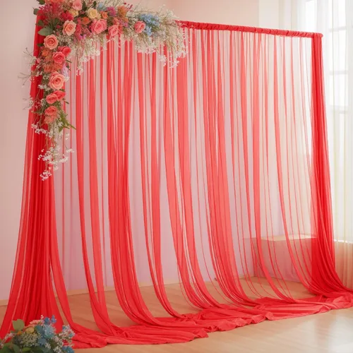 Miniatura 34 de Cortina de telón de fondo de tul azul bebé de 10 x 10 pies para fiestas, cortinas de fondo transparentes para bodas, baby shower, baby shower