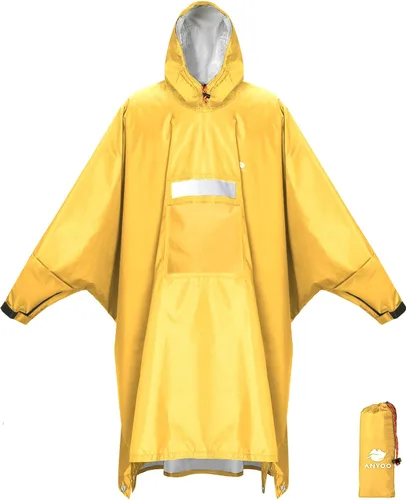 Miniatura 94 de ANYOO Poncho de lluvia con capucha para adultos, impermeable, ligero, para hombres y mujeres, chaqueta de lluvia reutilizable para emergencias al