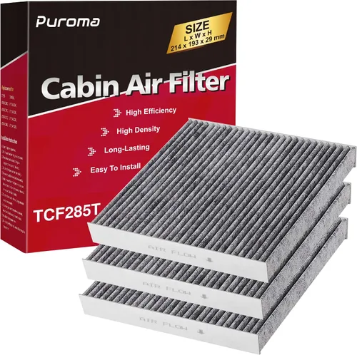 Miniatura 9 de Puroma Filtro de aire de cabina con carbón activado, compatible con CP285, CF10285, Toyota Camry, RAV4, Highlander, Corolla, Sienna, Tundra, Prius