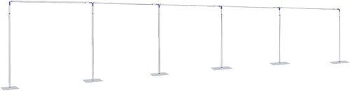 Miniatura 12 de Soporte de telón de fondo cuadrado de 6.5 x 4.9 pies, soporte de arco de globo dorado, soporte de arco de boda con bases de metal para jardín, arco