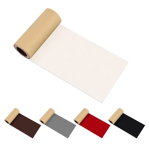 DOCAS Cinta de reparación de cuero autoadhesiva de 4 x 63 pulgadas, cinta de reparación de cuero cortable para muebles, kit de reparación de vinilo