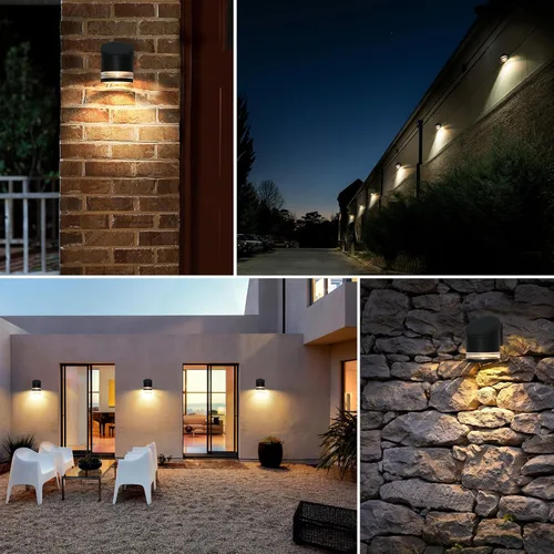 Miniatura 7 de Luz de Pared Solar Al Aire Libre del Atardecer al Amanecer, Aplique de Pared de Aluminio IP54 Impermeable, Luz Decorativa LED Sin Cable para Porche