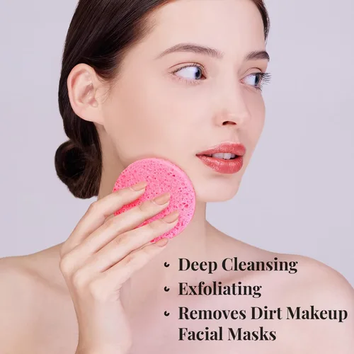 Miniatura 3 de 50 esponjas faciales comprimidas, esponjas faciales de celulosa blanca GAINWELL 100% naturales, esponjas cosméticas de spa para limpieza facial