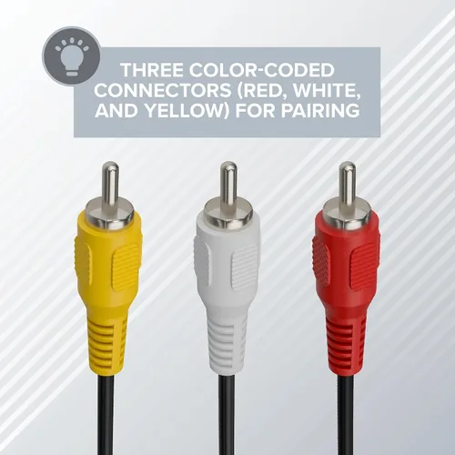 Miniatura 6 de THE CIMPLE CO Cable de audio y video RCA macho de 0.138 in a macho compatible con Roku y TiVo, cable A/V, no para cámaras, conector de cable