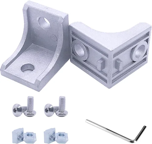 Miniatura 13 de 20 juegos de conectores de perfil de aluminio serie 1010, 20 soportes de esquina 1010, 40 tuercas en T, 40 tornillos hexagonales y 1 llave