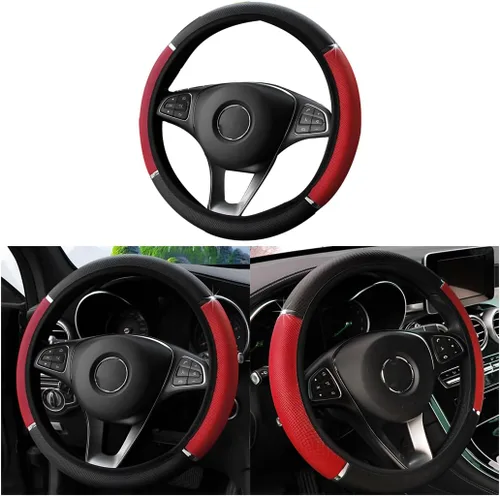 Miniatura 9 de Funda para volante de automóvil, antideslizante, elástica, funda para volante para hombres y mujeres, ajuste universal para automóviles de 15 Beige