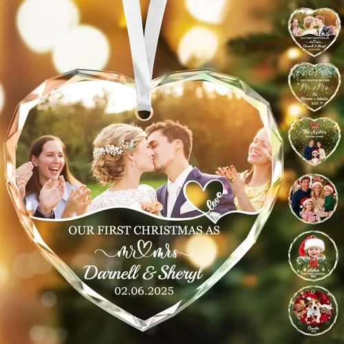 Miniatura 25 de Adornos de Navidad Personalizados Personalizados con Foto y Texto para Decoraciones de Árbol de Navidad, Regalos